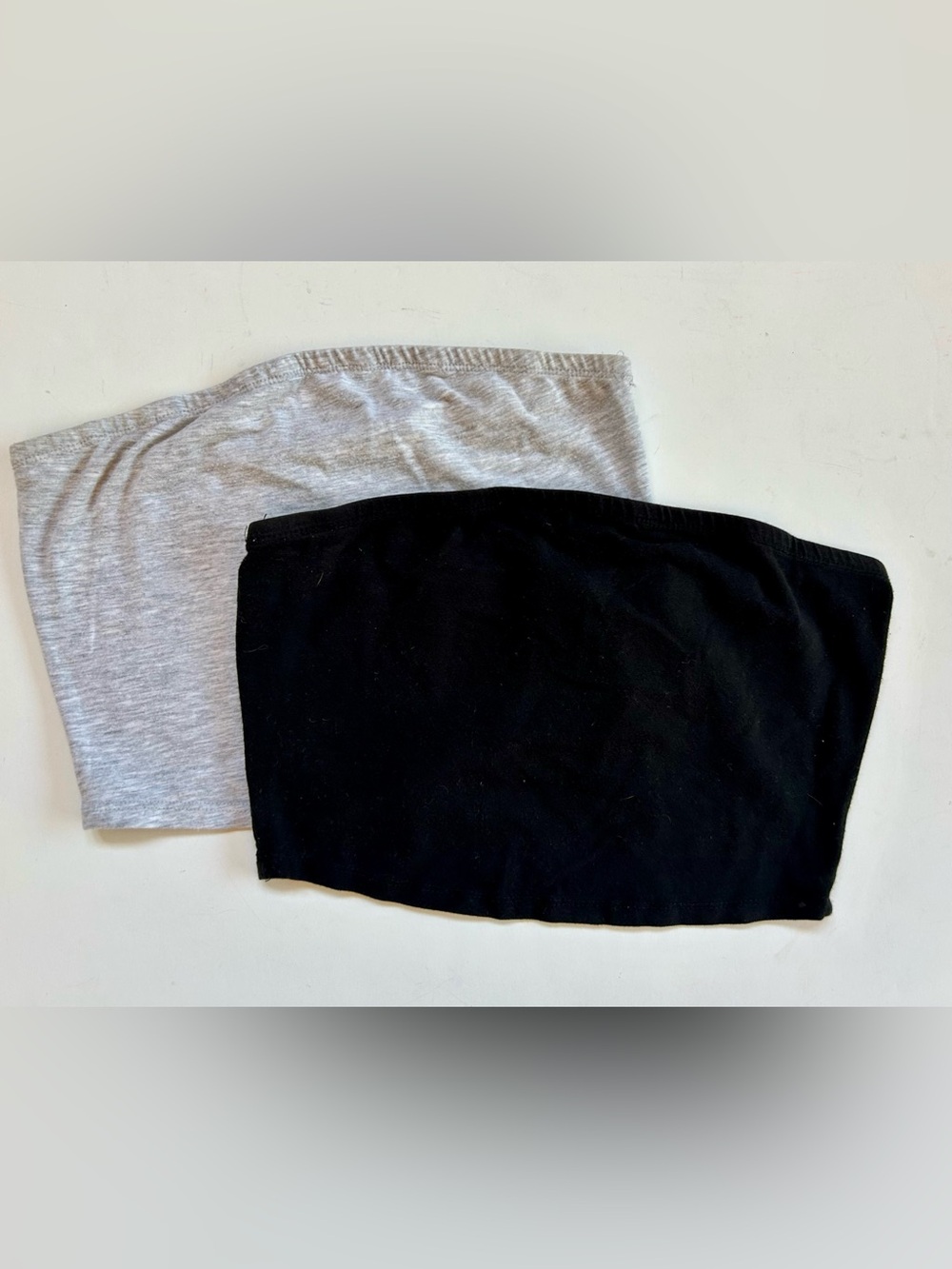 Bozzolo Tube Top Set in Black and Light Gray